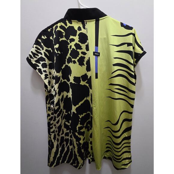 Jamie Sadock Yellow & Black Golf Tennis Women's XLarge Short Sleeve Zipper Shirt - Picture 7 of 11